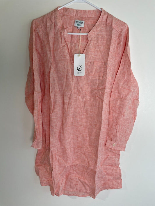 HIHO Women's M Lightweight Bananakeet Popover Shirt Dress Sunset Orange DR-BNK1