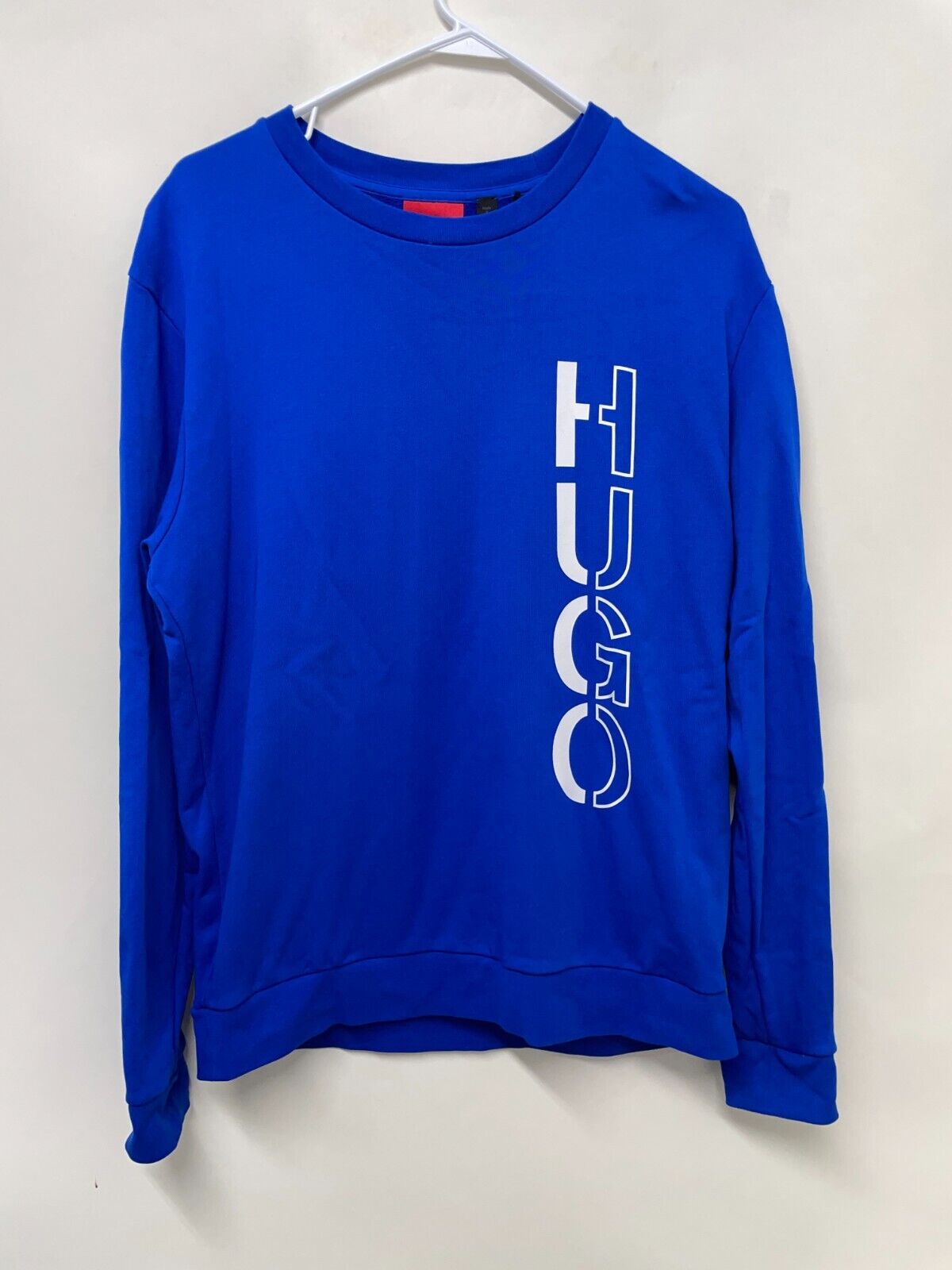 Hugo Boss Mens L Graphic Logo Sweatshirt Medium Blue Cotton Crew Neck Pullover