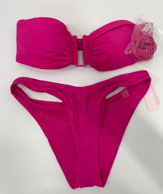 Victoria's Secret Women's S Mix-and-Match Bikini Bandeau Brazilian Forever Pink