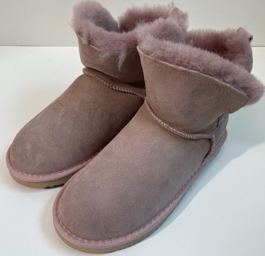 Fireside by Dearfoam Womens 6 Perth Genuine Shearling Foldover Bootie Slipper