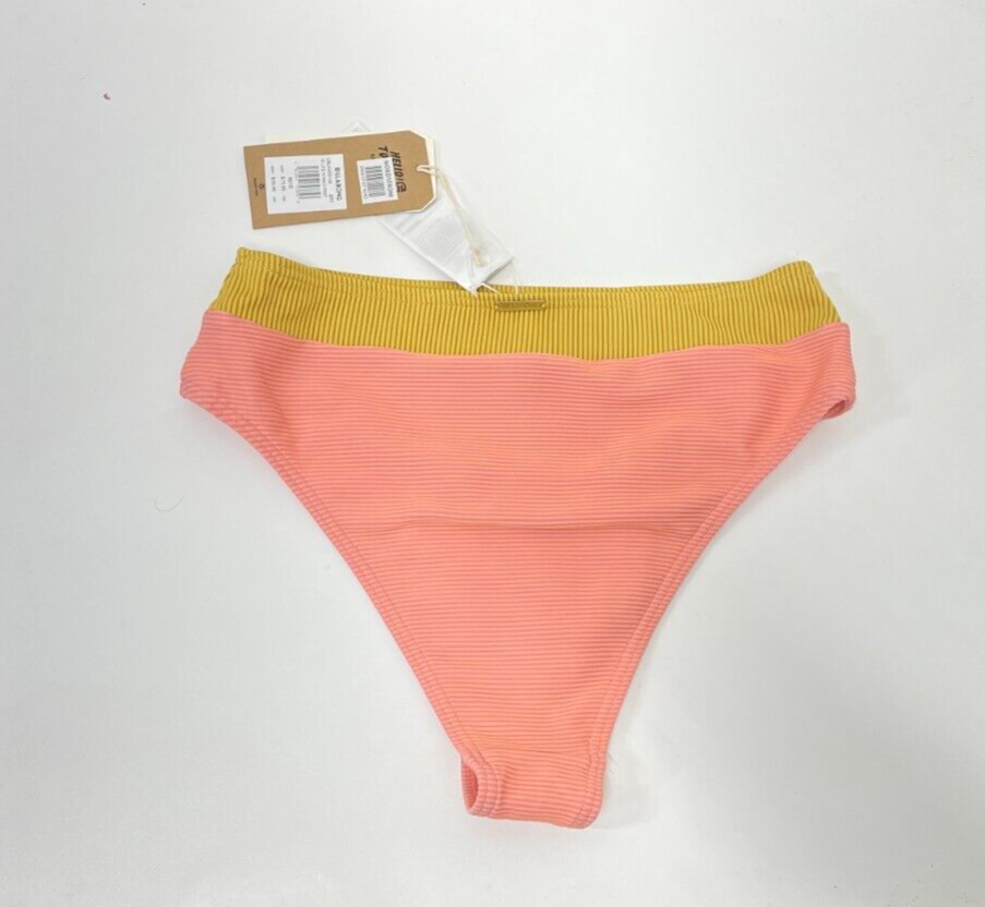 Billabong Womens M Hi Life Hi Maui Pant Bikini Bottoms Yellow Orange UBJX400149