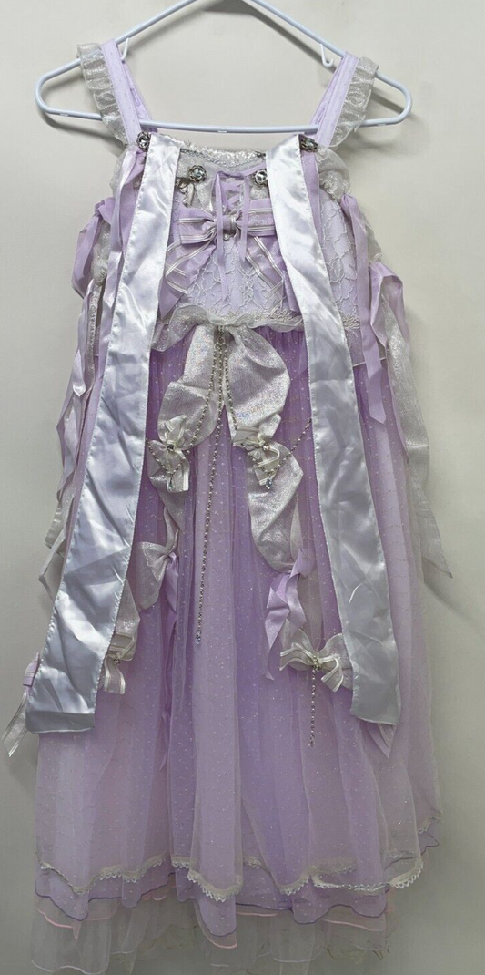 Baby The Stars Shine Bright Women Chiffon Satin Lolita Dress Purple b43js237
