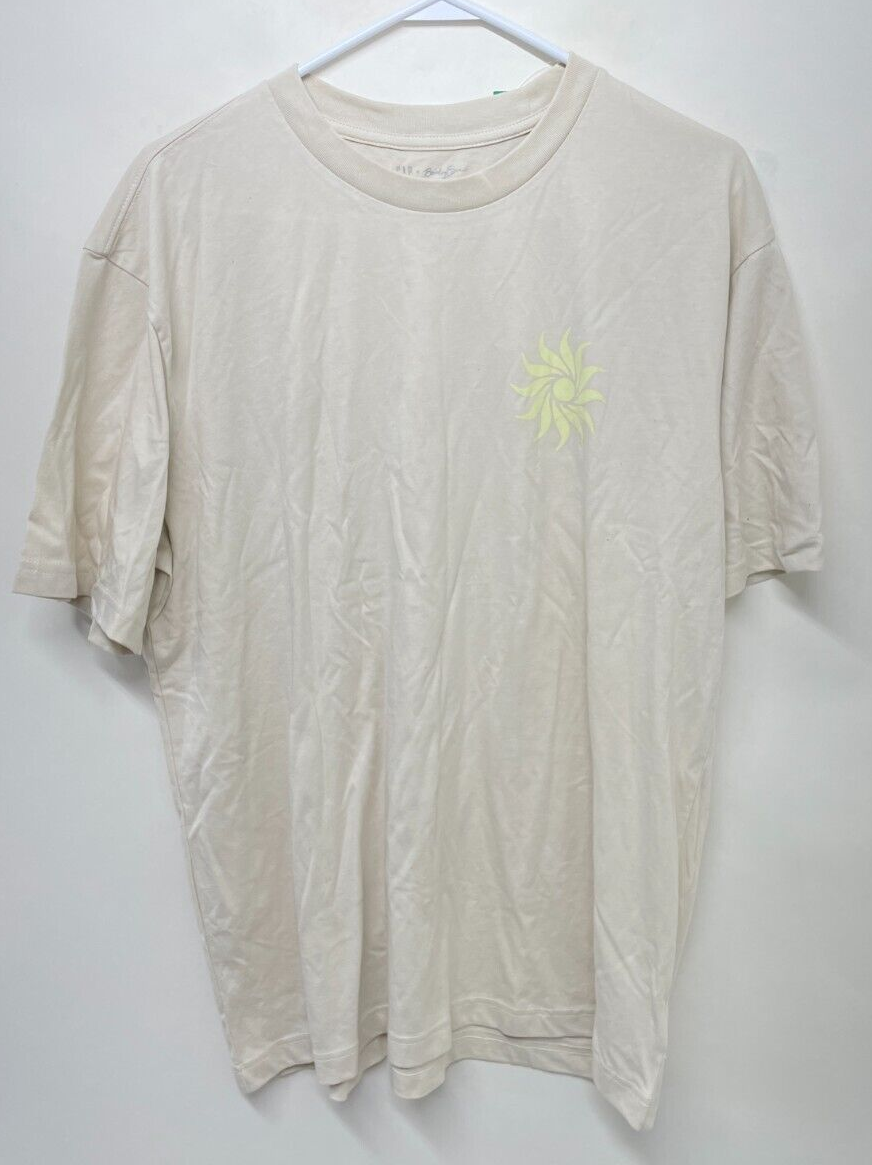 Gap Mens L Bailey Elder Graphic T-Shirt Almond Beige Organic Cotton XVN1004