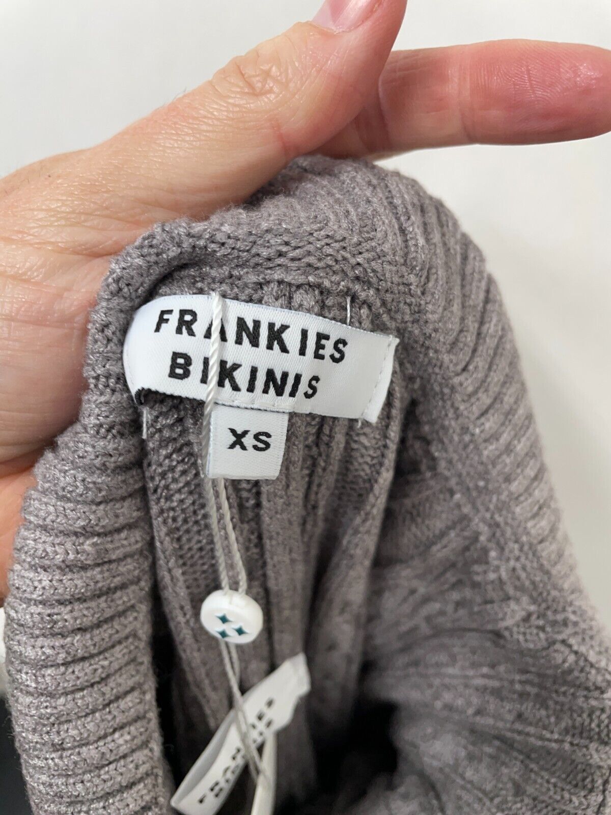 Frankies B Womens XS Fleur Cable Cloud Knit Pants Dark Pearl Gray 40259CB