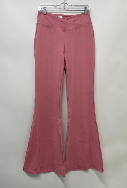 Halara Womens XL Crossover High Waisted Super Flare Leggings Candy Pink Athletic