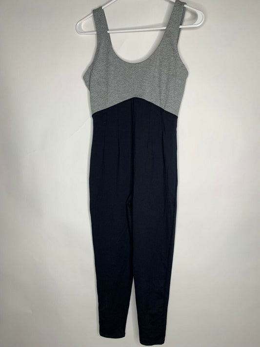 Free People Movement Womens M Grey Black Colorblock Wipe Out Jumpsuit