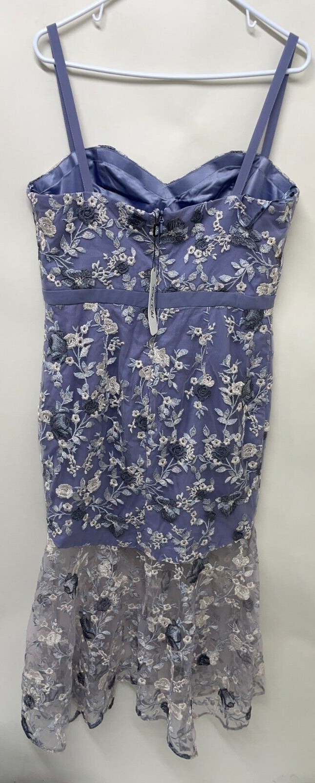 Chi Chi London Womens 12 Peplum Embroidered Lace Sleeveless Bodycon Dress Blue