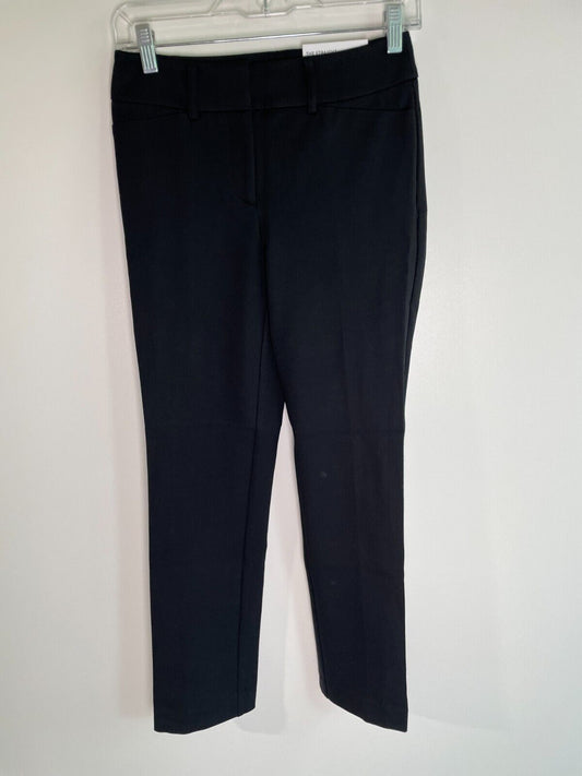 Ann Taylor Womens 00 Petite Mid-Rise The Straight Pants Black 864530 00P