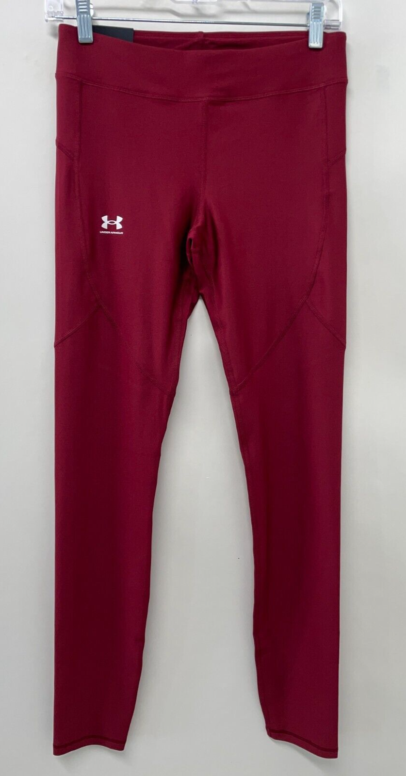 Under Armour Womens M HeatGear Mid-Rise Full-Length Leggings Maroon 1365404