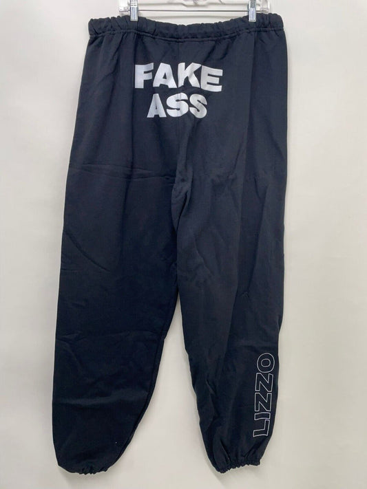 Lizzo Womens 3X Fake Ass Sweatpants Jogger Pant Fleece Black Hip Hop Pop