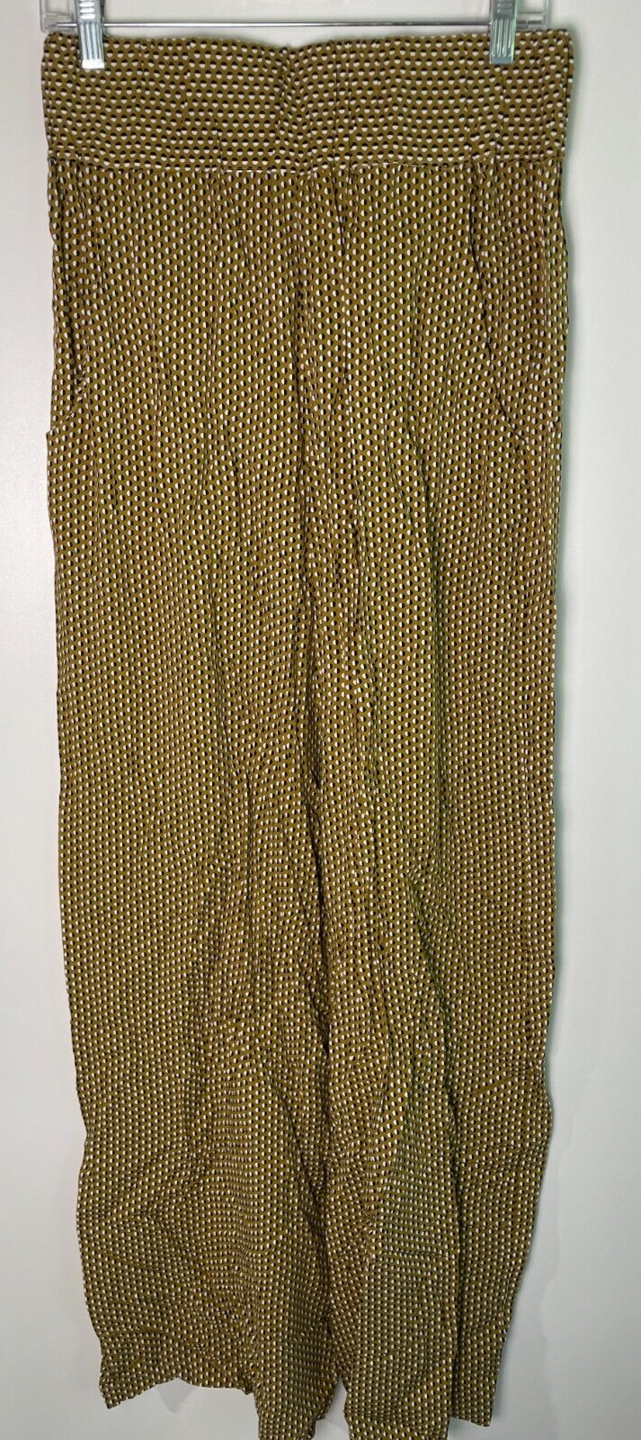 Meg Womens M Jackie 70s Print Polka Dot High Waisted Wide Flare Leg Pants