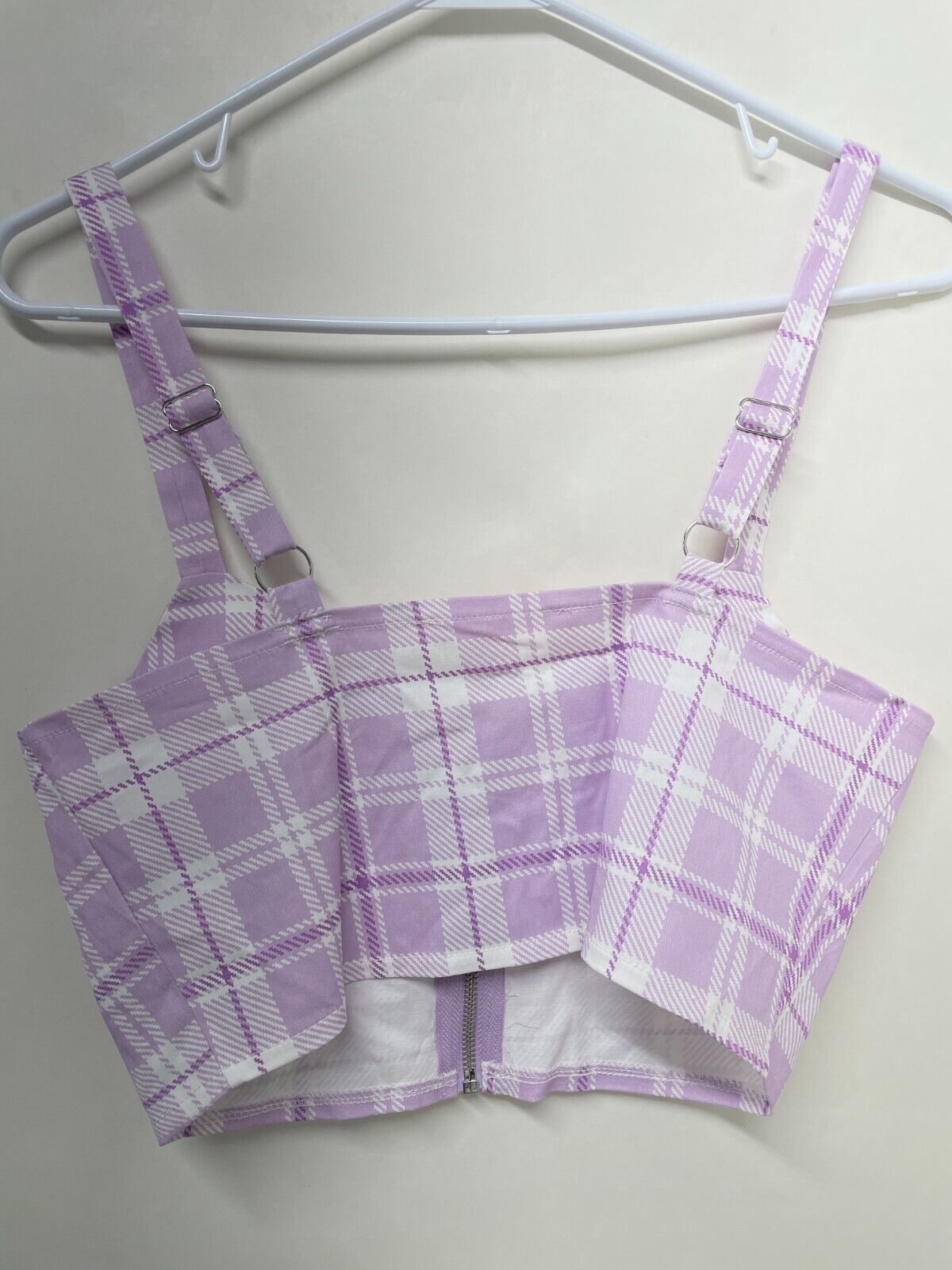 Dolls Kill x The Powerpuff Girls Women's M Fierce & Fab Plaid Corset Top Purple