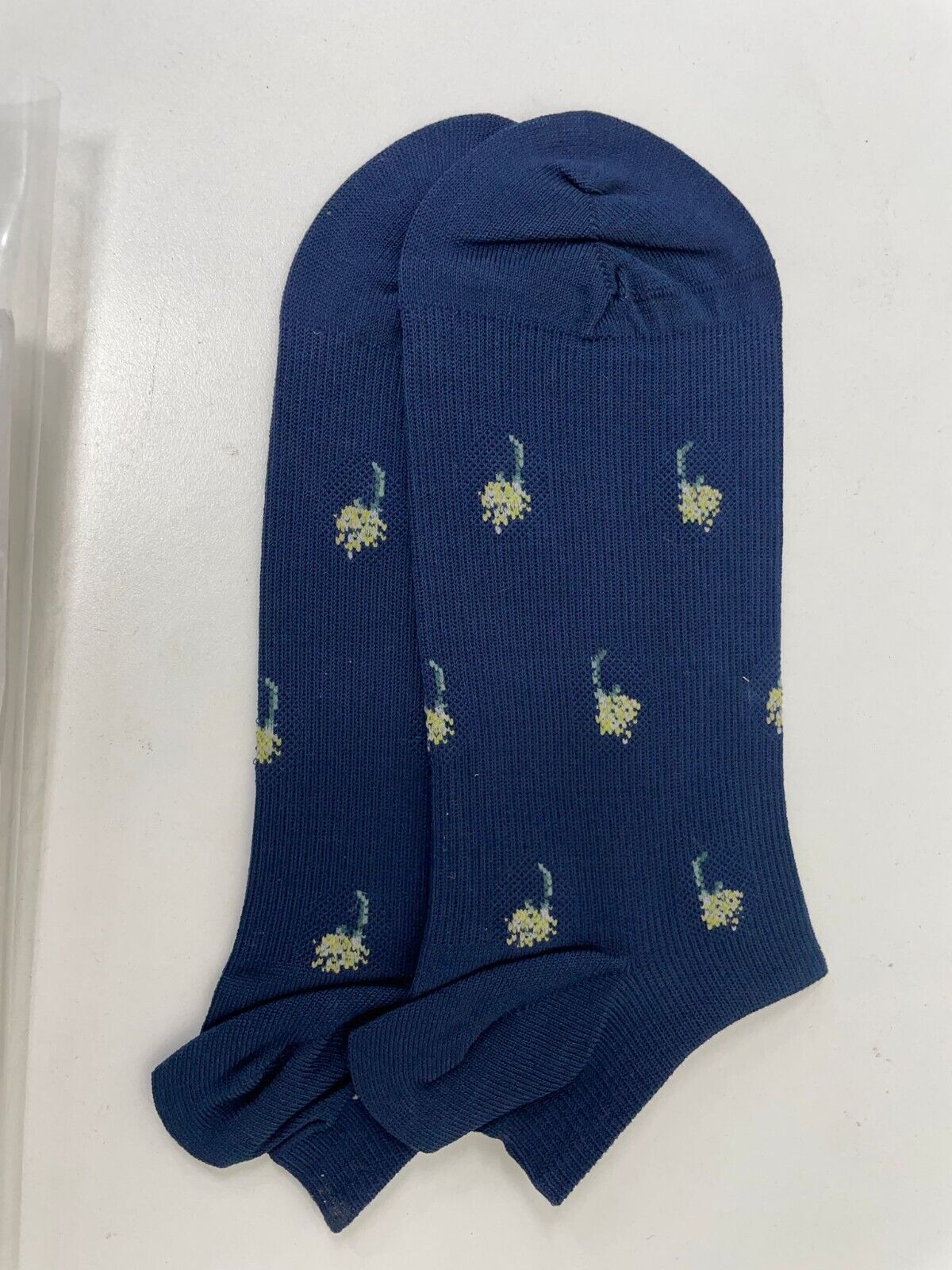 Antipast Womens KT-157S Ankle Compression Socks Floral Socks Navy/Black