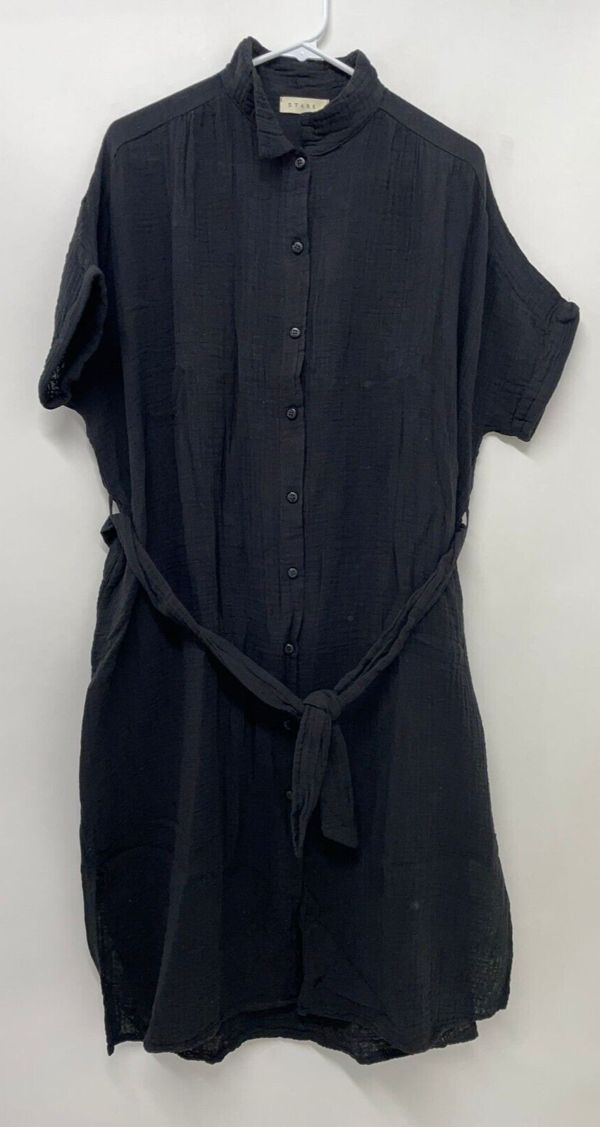 Stark X Womens XS Ruby Gauze Dress Button Down Cover Belted Lightweight