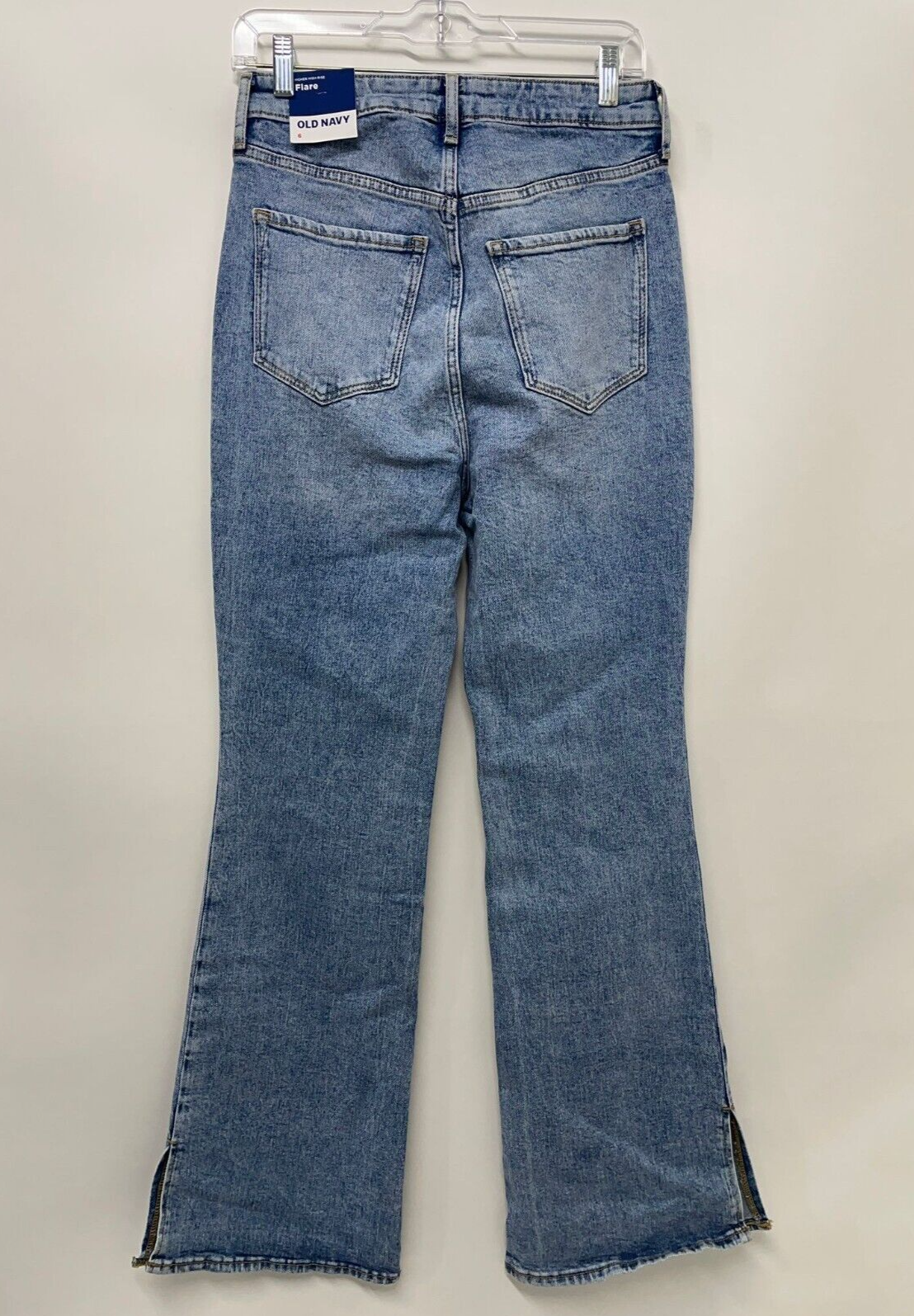 Old Navy Women's 6 Higher High-Rise Side Slit Flare Jeans Medium Wash Blue NWT