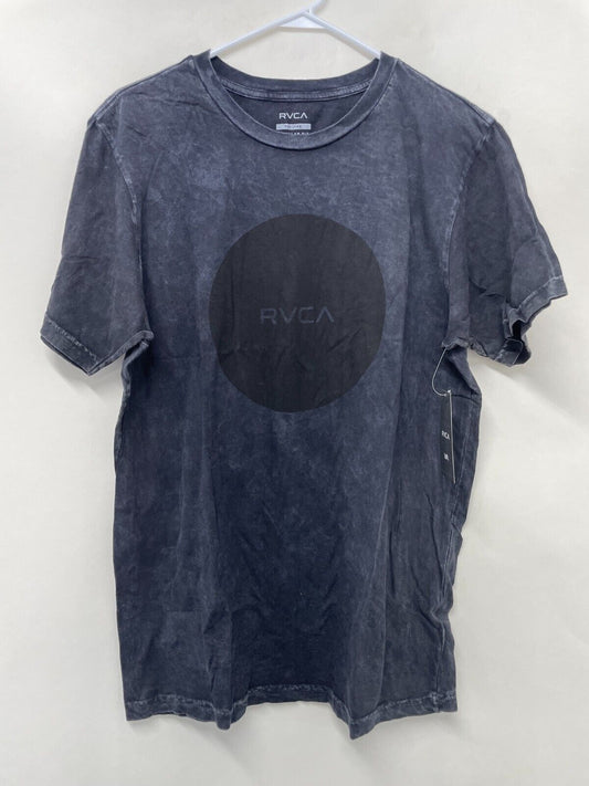RVCA Mens L Motors Shock Short Sleeve Tee Black Wash Tie Dye T-Shirt AVYZT01497