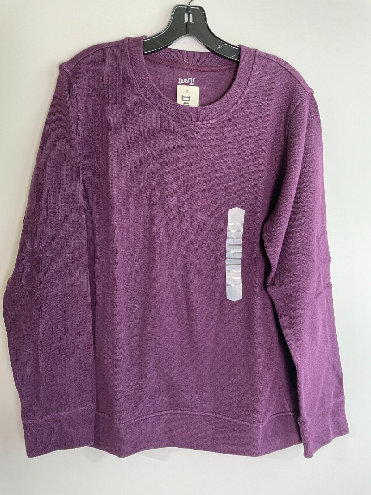 Duluth Trading Co Womens L Rib Crewneck Pullover Sweatshirt Purple 20929 ABG