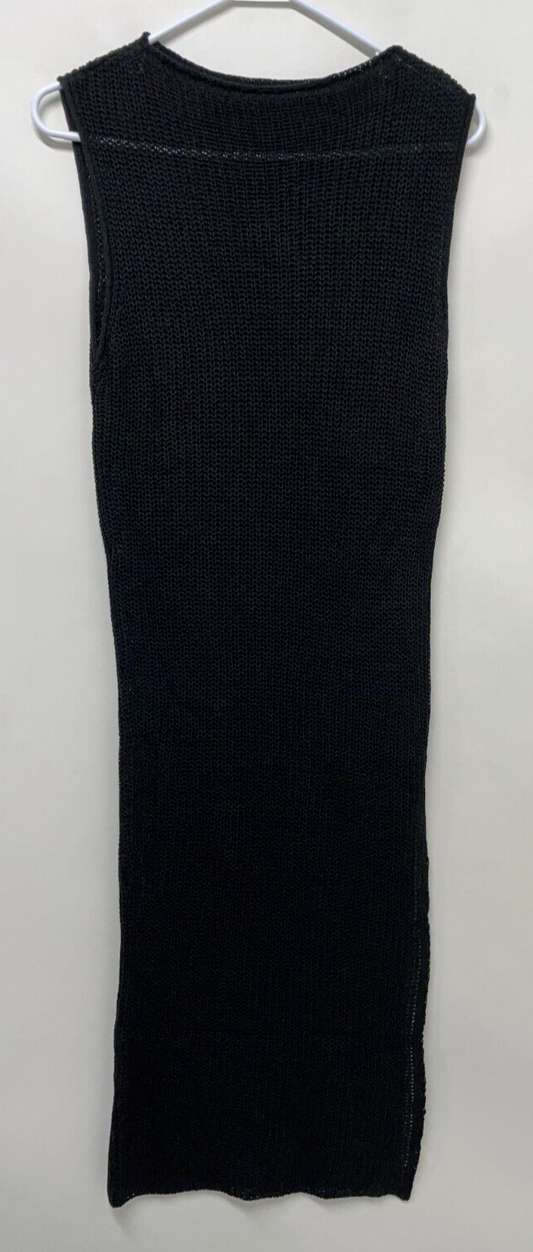 Asos Design Womens 2 Petite Knit Relaxed Rib Midi Dress Black Cover Up 128996966