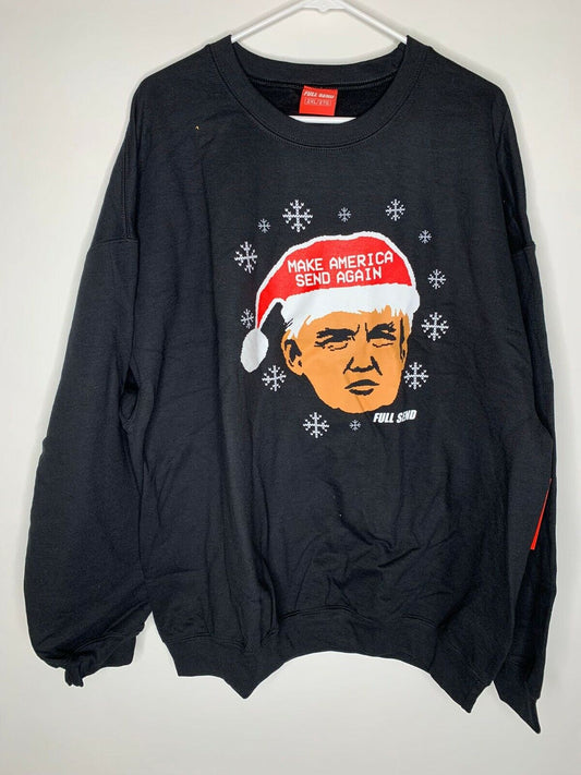 Full Send Nelk Boys Mens 2XL Black Make America Send Again Sweatshirt Trump