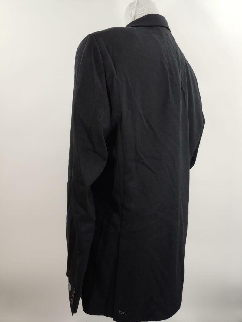 Hart Schaffner & Marx Mens 44L Black Gray New York Classic Wool Suit Jacket