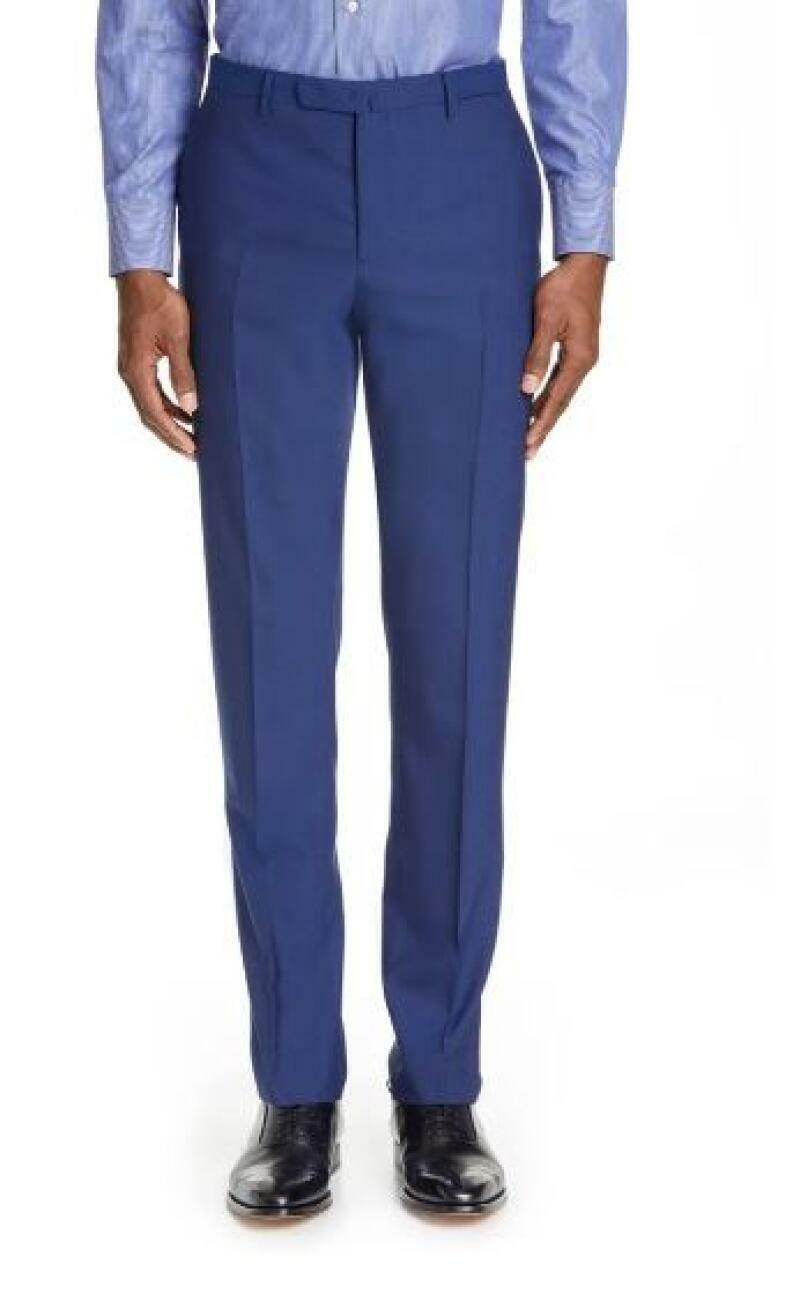 Boglioli Mens 38 Blue Fresco Slim Fit Wool Dress Suit Pants for K Jacket