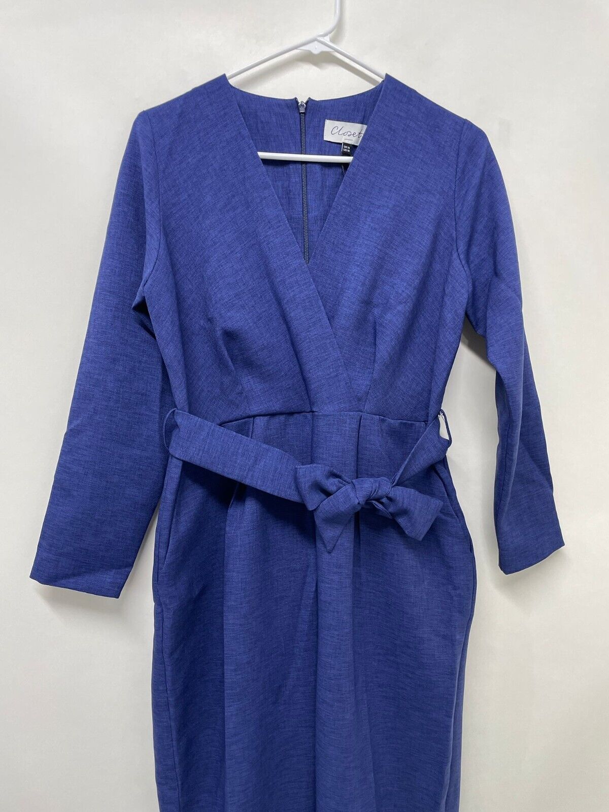 Closet London Womens ASOS Petite Crossover Tie Waist Kimono Jumpsuit Navy