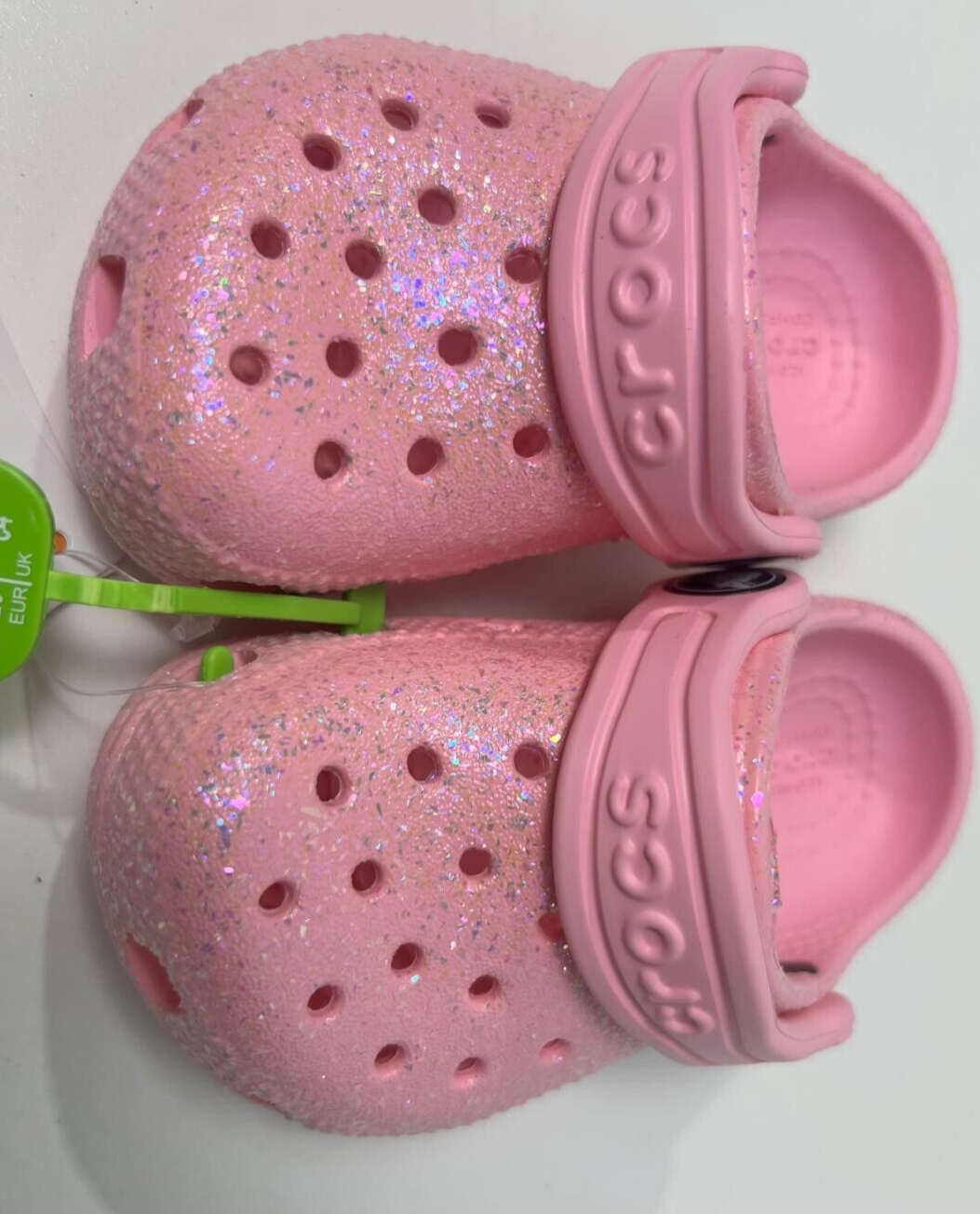 Crocs Little Kid Girls C4 Flamingo Flament Rose Classic Glitter 2 Clogs Toddler