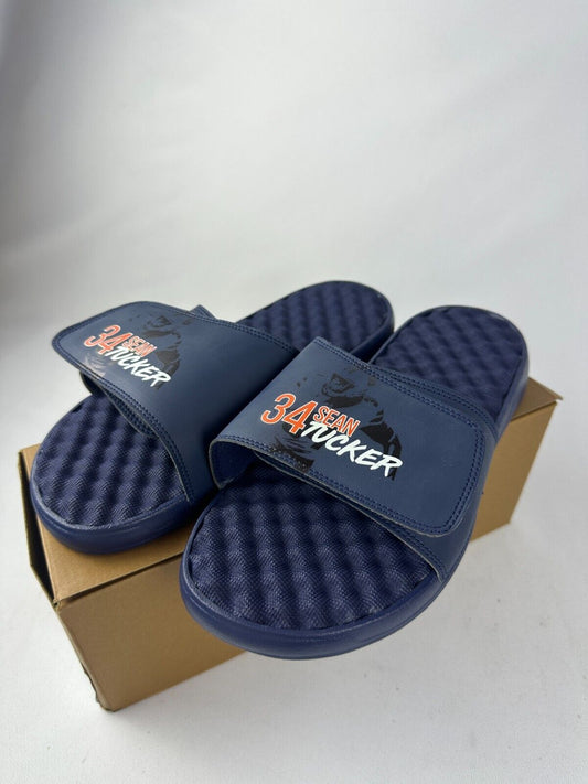 ISlide Men 9 Mantra 34 Sean Tucker Primary Navy Blue Slide Sandals Syracude Bucs