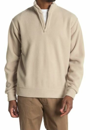 Thomas Dean Mens Brushed Polar Fleece Quarter Zip Pullover Sweater Jacket