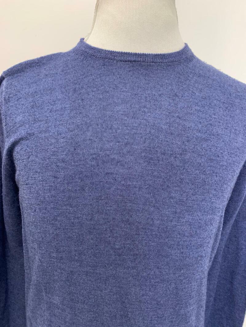 Nordstrom Signature Mens S Navy Blue Merino Wool Garment Dye Crewneck Sweater