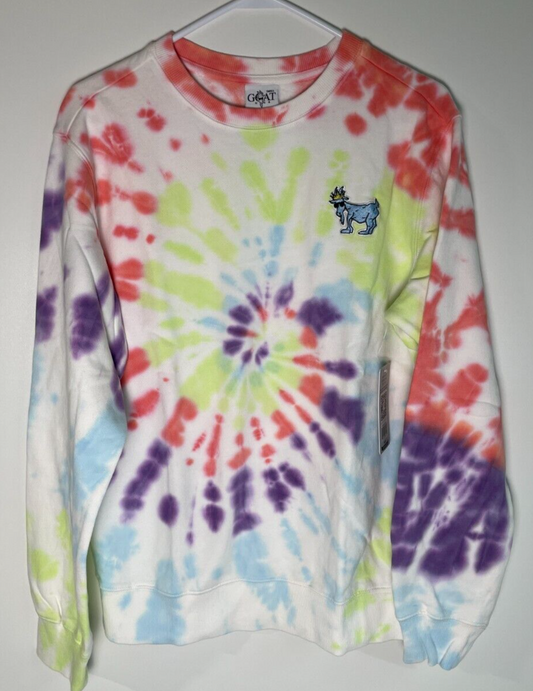 GOAT USA Men's S Pastel Tie-Dye Crewneck Sweatshirt Long Sleeve Unisex GU-0305