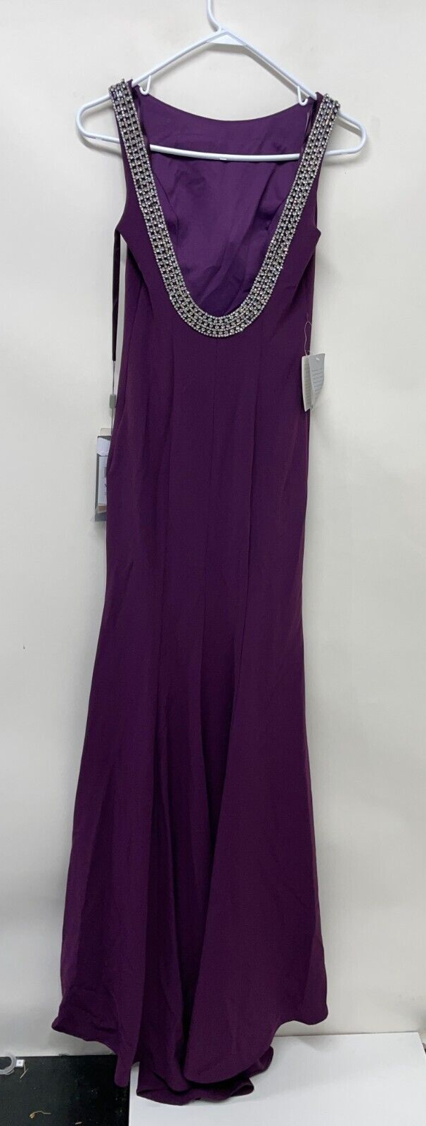 Marsoni Colors Womens 0 Bridal Formal Dress Gown Purple Embellished Maxi M140