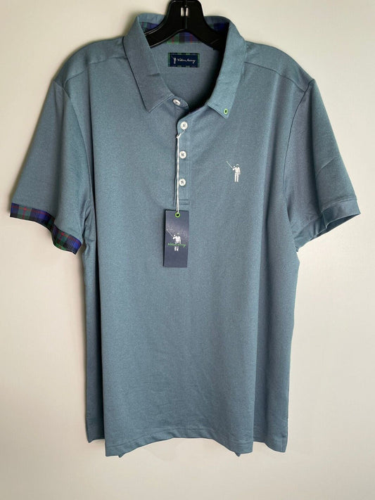 William Murray Mens Golf Murray Classic Polo Shirt Heather Water Blue M L