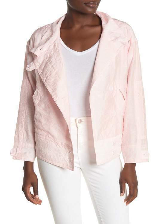 Rebecca Minkoff Womens M Lightweight Moto Jacket Pale Pink NWT