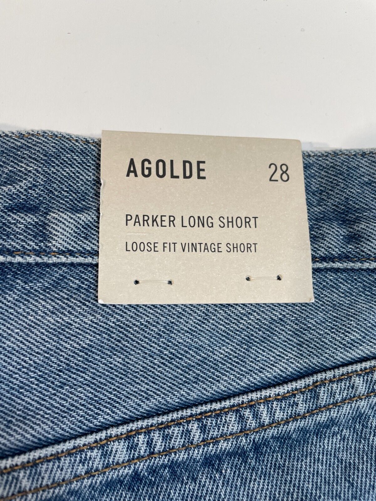 Agolde Women's 28 Vintage Denim Parker Cut Off Long Shorts Skywave A9010-1142