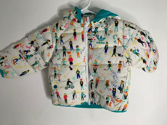 adidas Originals Baby Toddler 12M White Multicolor Puffer Jacket Coat ED7703