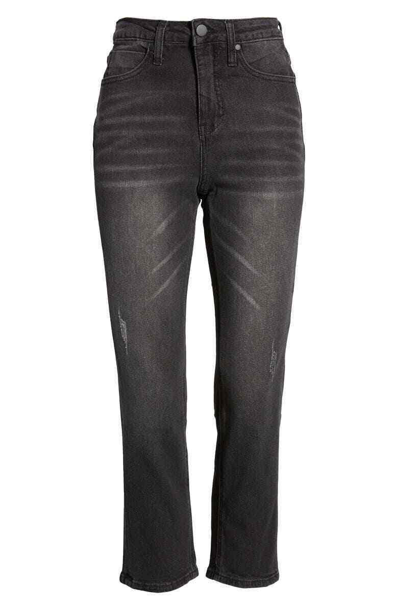 Bp. Womens 24 Black Wash High Waist Crop Straight Leg Jeans NWT Nordstrom