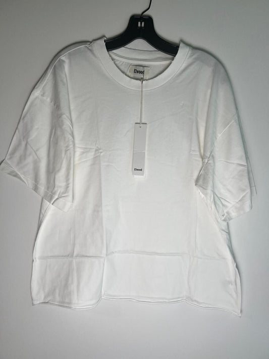 Elwood Mens M OVERSIZED CROP CORE TEE T-Shirt Vintage White CT00009-WHT-M