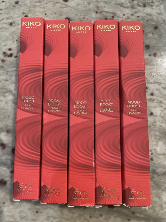 Kiko Milano Lot of 5 Mascara Mood Boost 3 in 1 Dual Applicator Black Cosmetics
