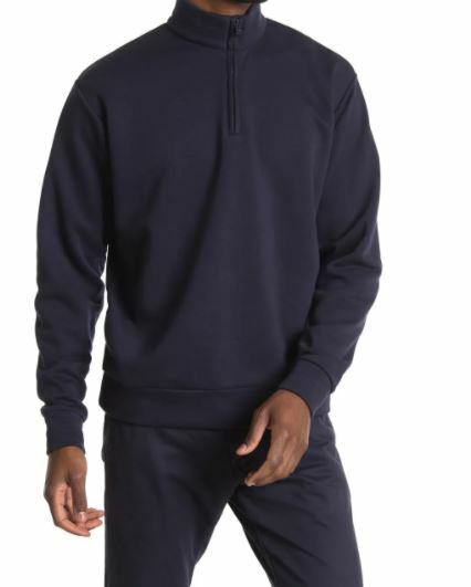 Thomas Dean Mens Brushed Polar Fleece Quarter Zip Pullover Sweater Jacket