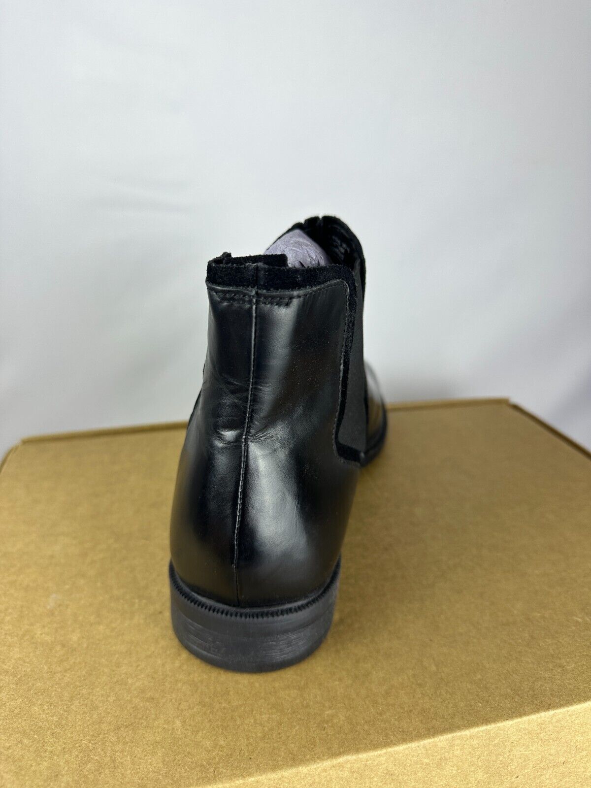 Asos Design Men’s 12 Wide Chelsea Boots Black Leather Pull On 116779884