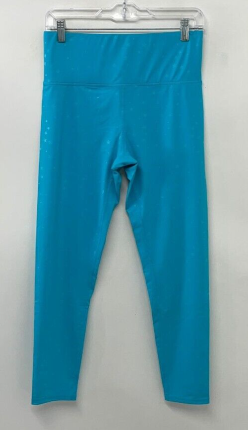Terez New York Womens L UpLift Legging Yoga Turquoise Blue Mini Star Yoga Pant