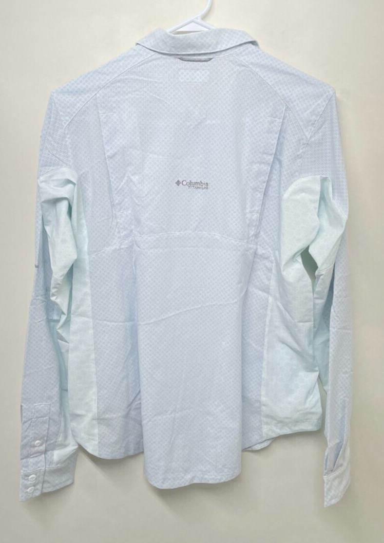 Columbia Womens L Titan Pass Irico Long Sleeve Shirt White Heather COL-1991941