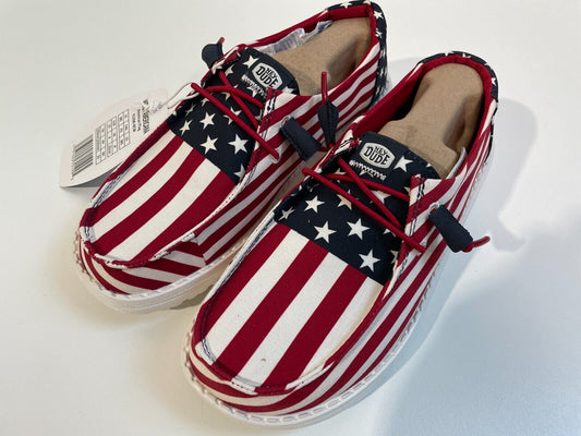 Hey Dude Women's W6 Wendy Americana Slip On Canvas Sneaker Shoes 41096-9CW