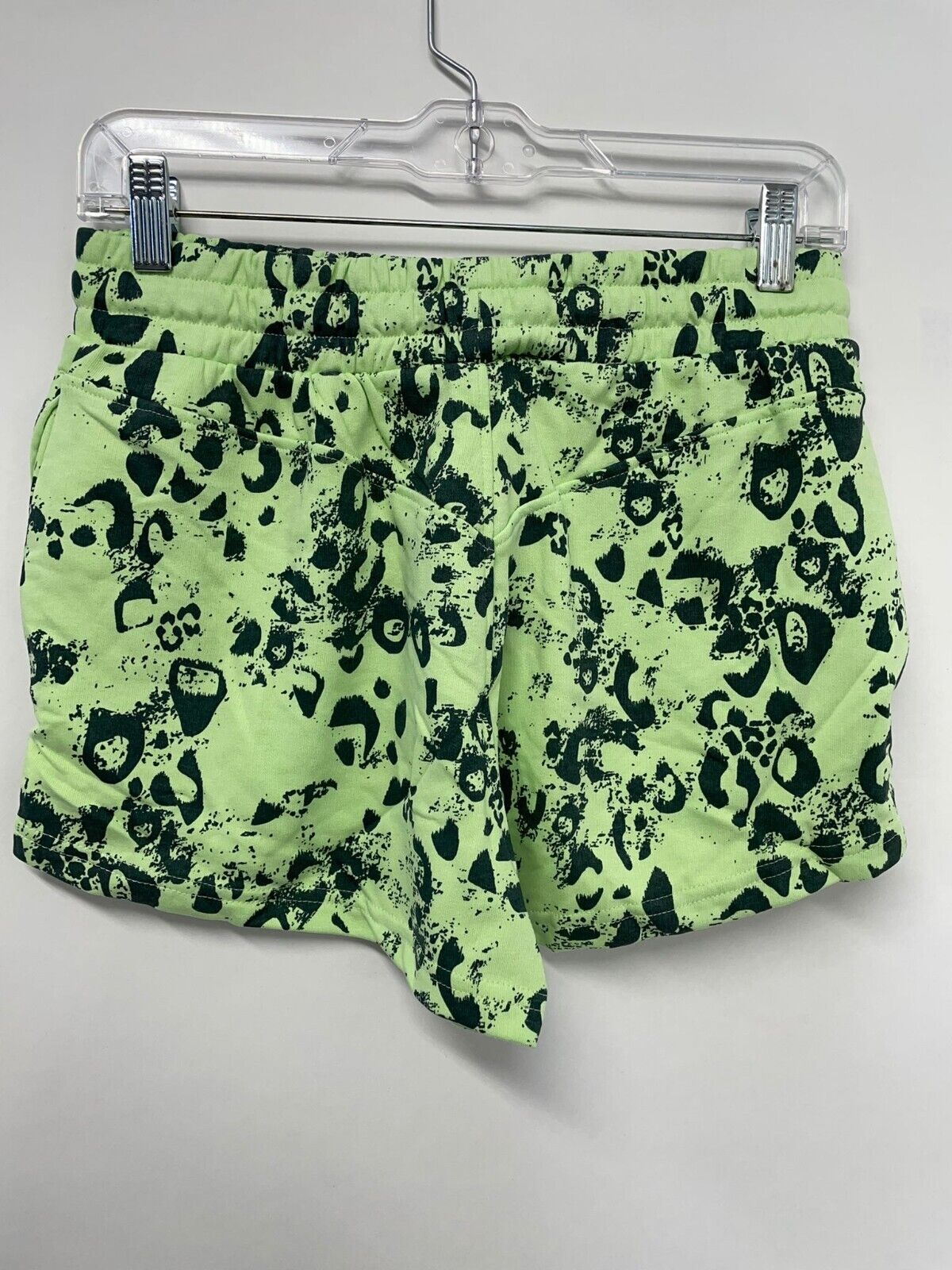 Gymshark Womens S Animal Graphic Shorts Lime Dark Green French Terry Gym