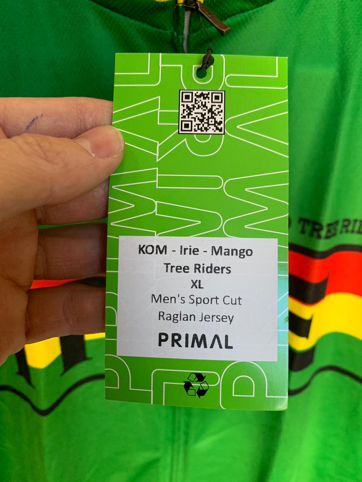 Primal Mens KDM Irie Mango Tree Riders Sport Cut Full Zip Cycling Jersey