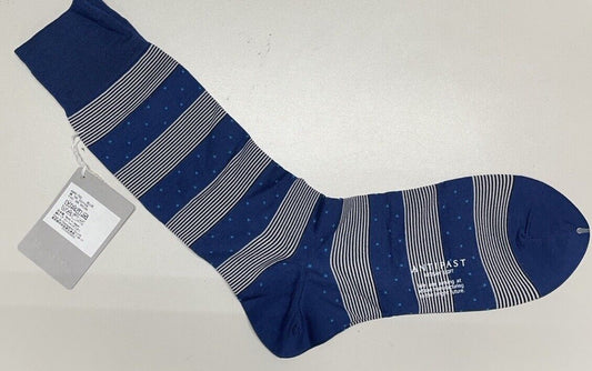 Antipast Women’s AM3-752 Suika Stripe Sock Blue Calf Cotton Nylon Long Japan