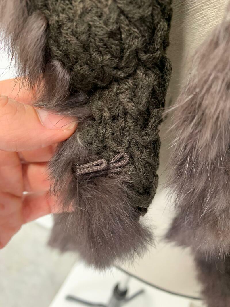 Love Token Womens S Brown Enzo Genuine Rabbit Fur Sweater Knit Vest