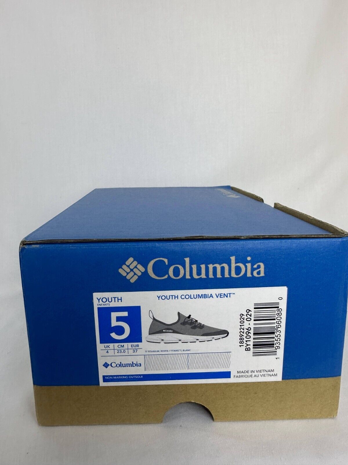 Columbia Youth Boys 5 Vent Shoes Titanium White Mesh Low Top Sneakers BY1096-029