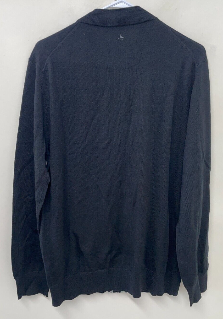 Charles Tyrwhitt Mens L New York Jets Merino Wool Full-Zip Sweater Black Bomber